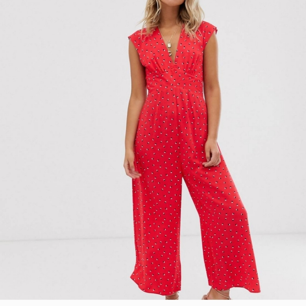ASOS V NECK TEA JUMPSUIT